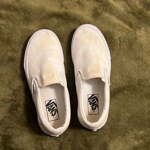 White slip on vans